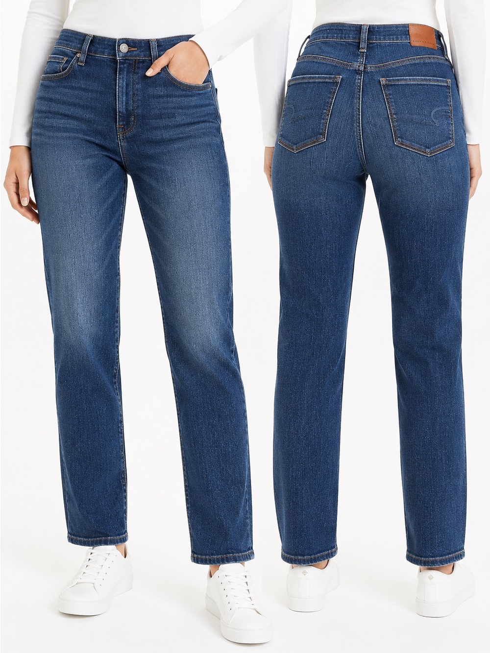 American Eagle Ne(X)t Level Stretch Straight Jeans Women’s 12 Short Dark